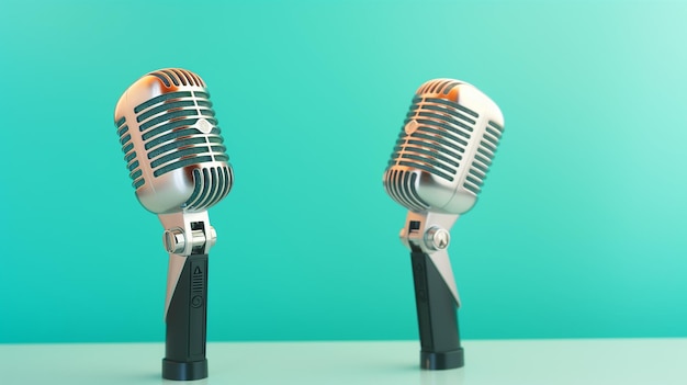 Старые микрофоны для пресс-конференций или интервью