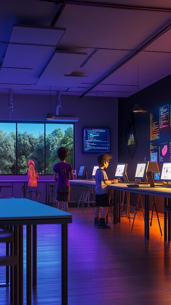 QuotVirtual Coding Lab Setup for Studentsquot | Premium AI-generated image