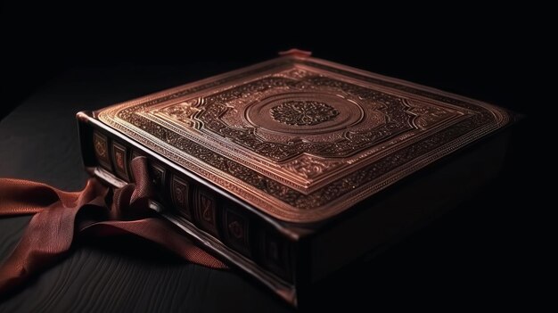 Quran Holy Book on Dark Background