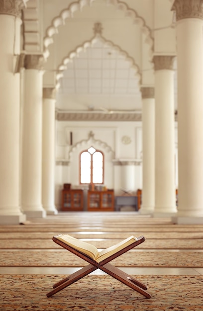 Photo quran holy book of islam in malaysian mosque