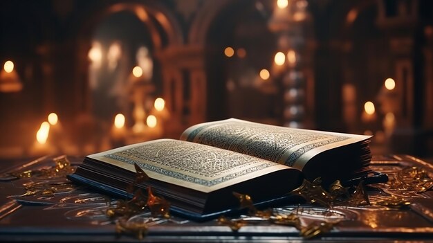Quran holy book of muslims in the mosque ai generative