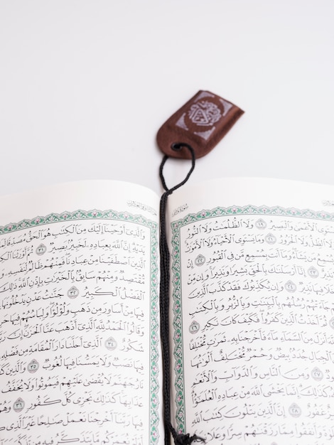 Photo quran pages separated by bookmark