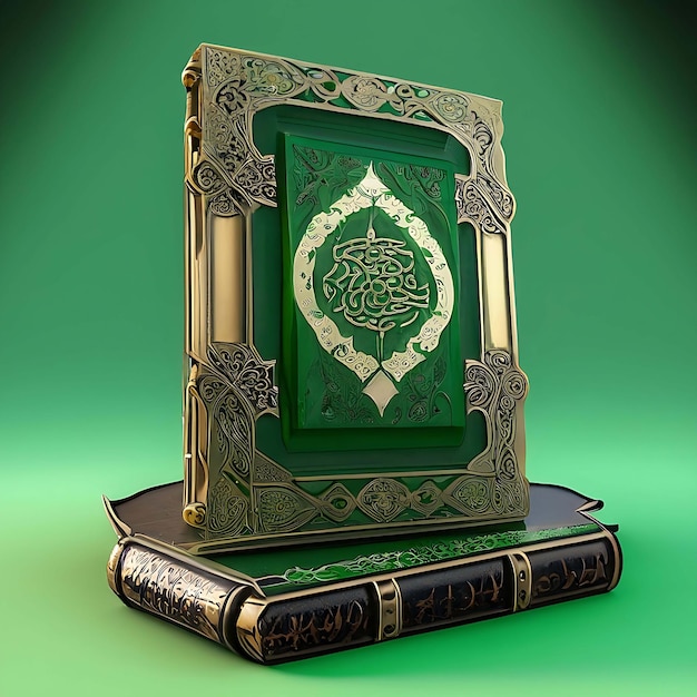 QuranMuslim heilig boek geplaatst op steampunk