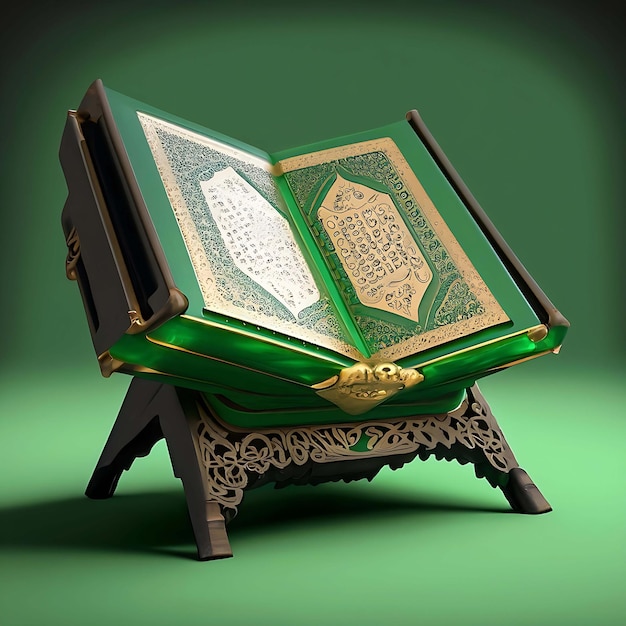 QuranMuslim holy book placed on steampunk