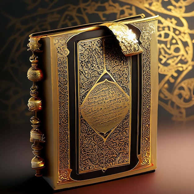 QuranMuslim holy book placed on steampunk