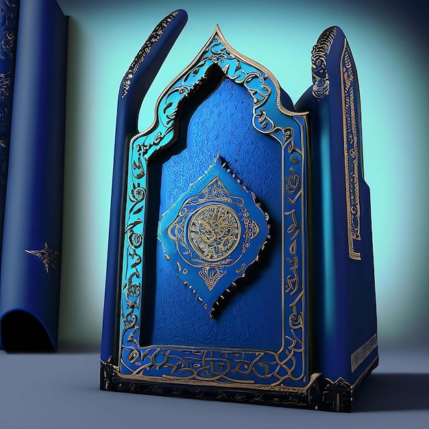 QuranMuslim holy book placed on steampunk