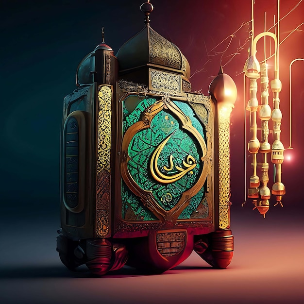 QuranMuslim holy book placed on steampunk