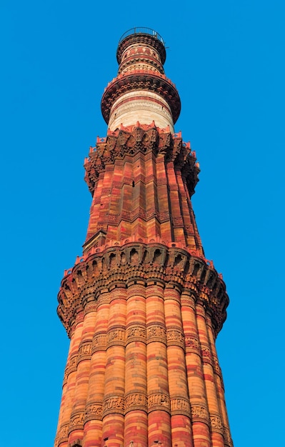 Qutub Minar Minaret een hoogste minaret in India met een hoogte van 73 M