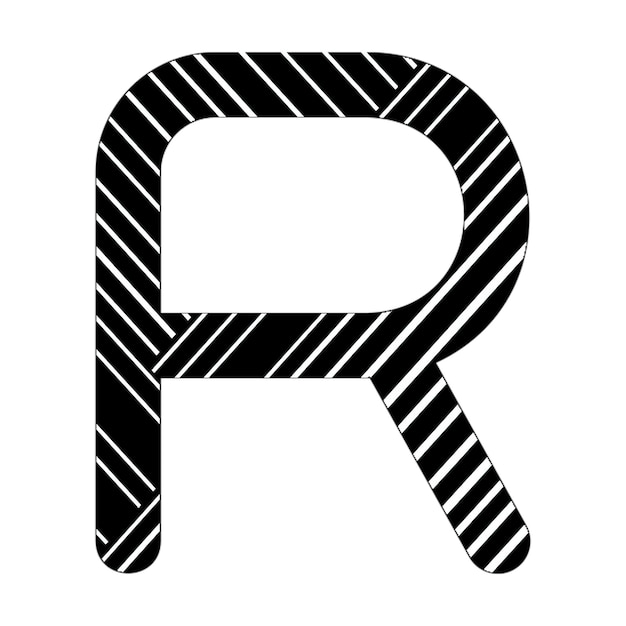 Фото r икона черно-белые диагональные линии