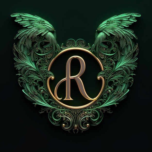 Foto logo r verde reale