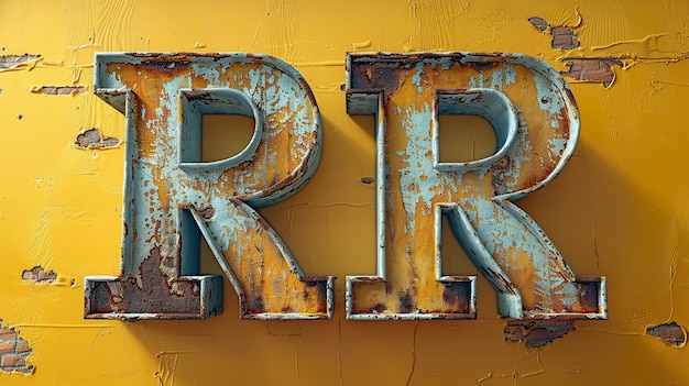 Photo r on yellow background 4k