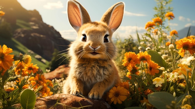 Rabbit beauty in nature