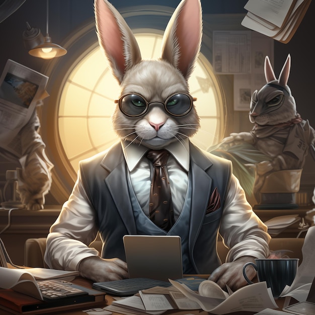 rabbit businessman