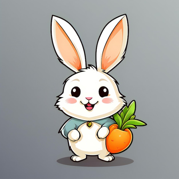 rabbit cartoon vector illustration rabbit sticker rabbit character cute bunny cartoon