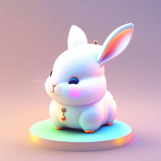 Photo rabbit in chinese kawaii style