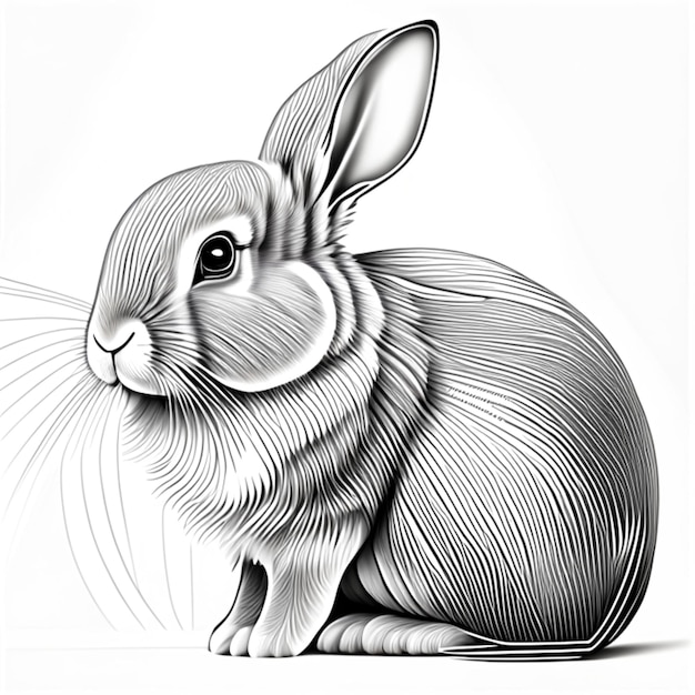 Rabbit Coloring page for adults Coloring page for kids