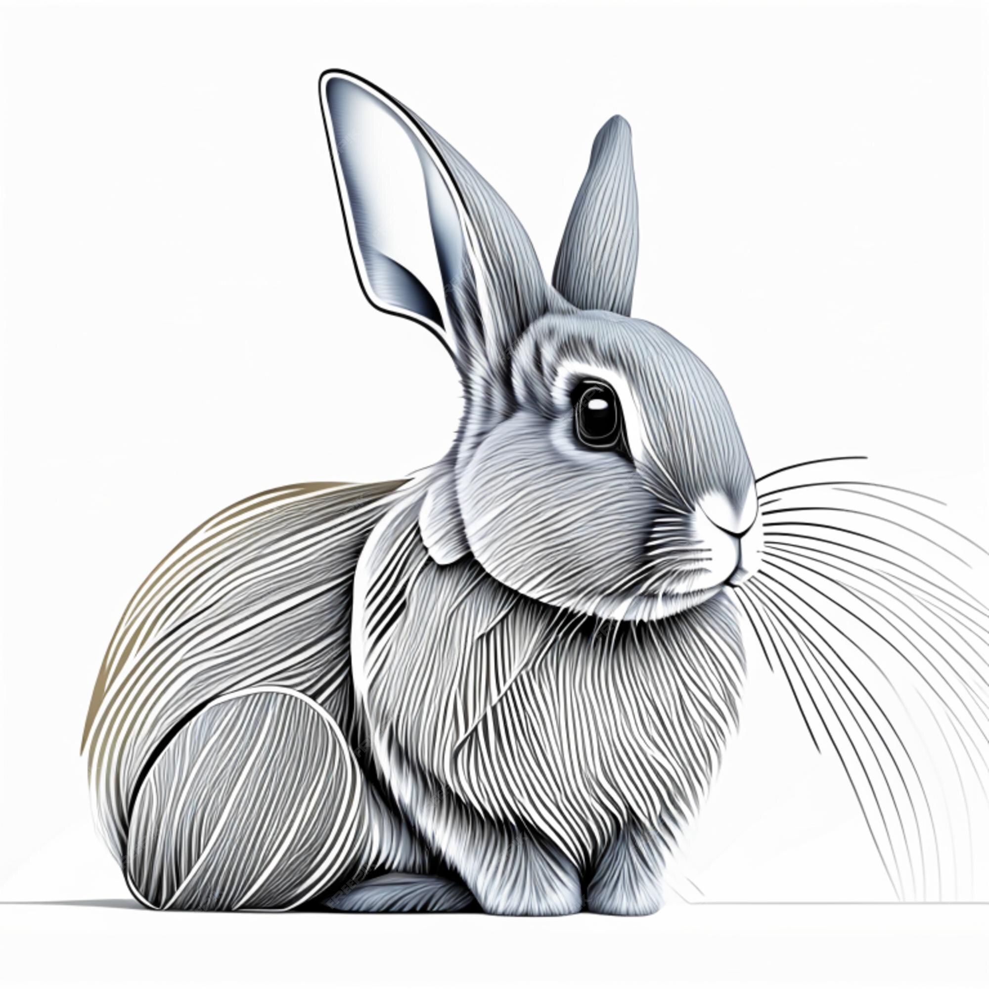 Premium AI Image | Rabbit Coloring page for adults Coloring page for kids