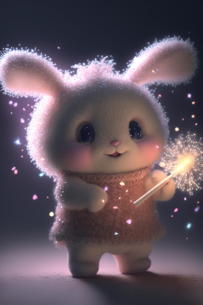 Rabbit dressed as a star wars character generative ai