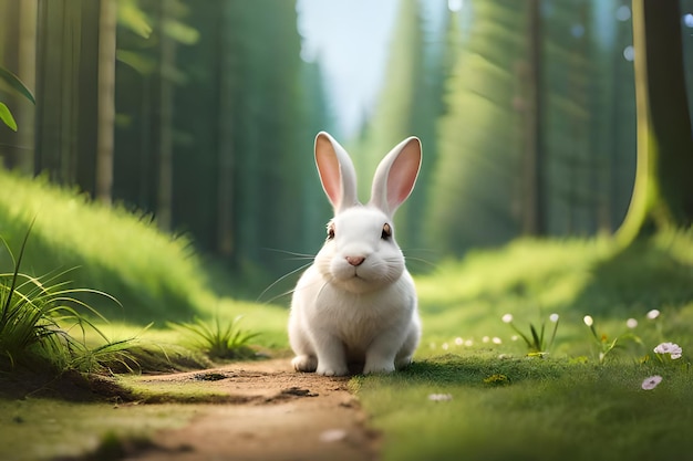 Rabbit on the forest