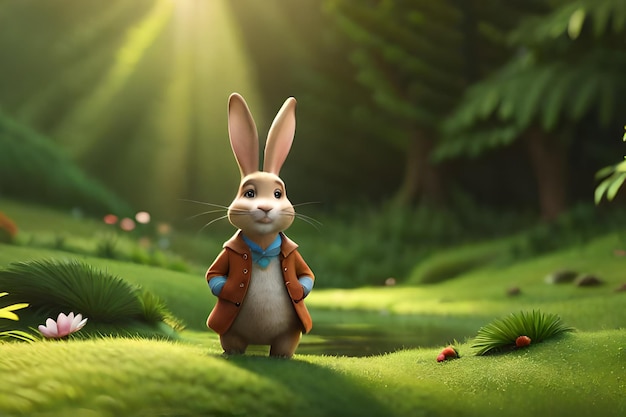 Rabbit on the forest