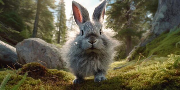 A rabbit in the forest