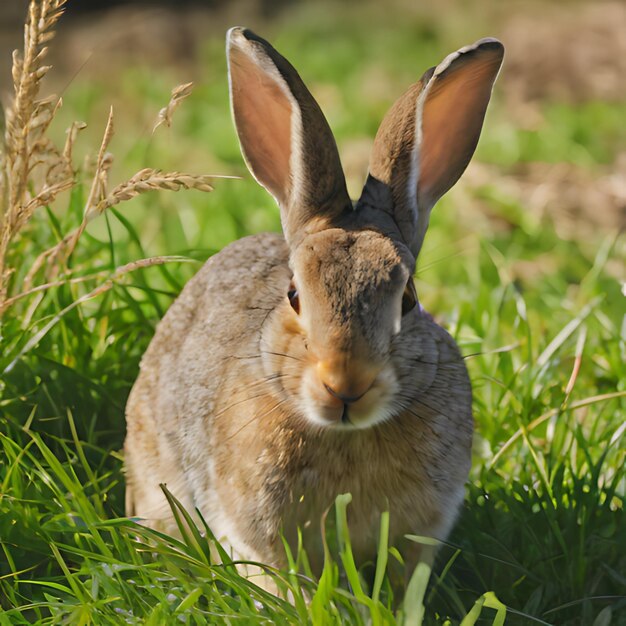 a rabbit in the grass with the name  on it