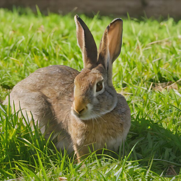 a rabbit in the grass with the name  on it