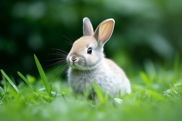 A rabbit in the grass