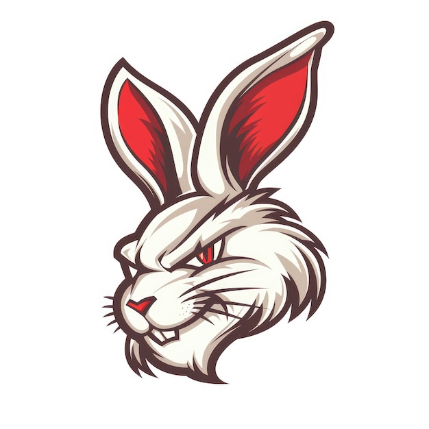 Фото Логотип с головой кролика, талисман, созданный искусственным интеллектом