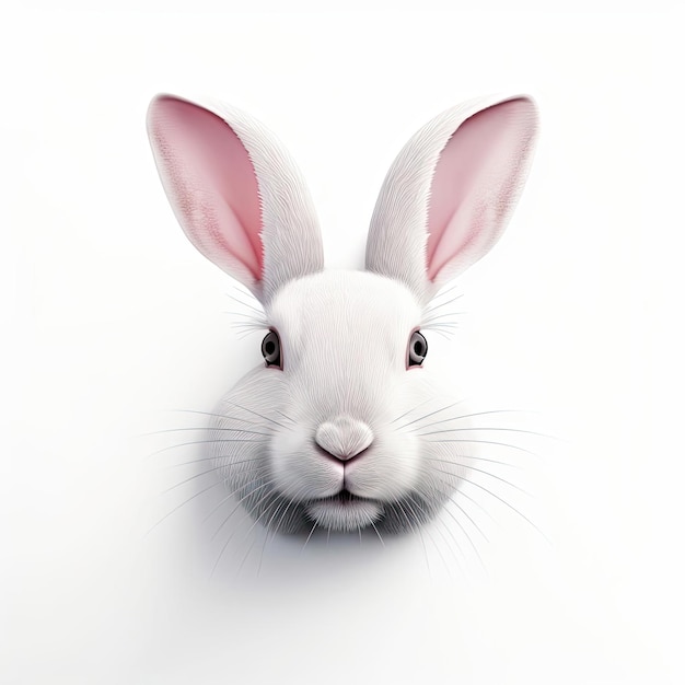 a rabbit head on white background