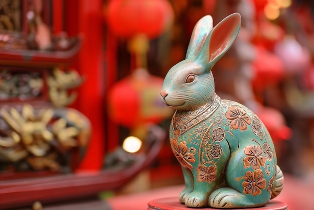 토끼는 중국 신년 축제에서 12 개의 조디악 동물 중 하나입니다.