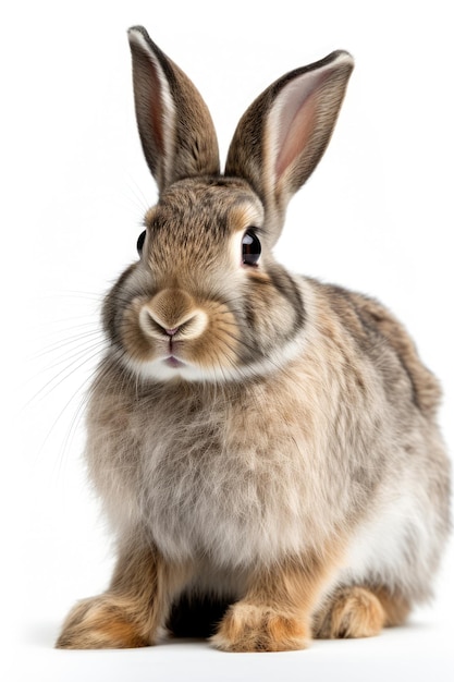 Rabbit isolated on white generative ai