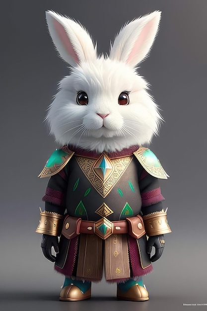 A rabbit in a knight armor