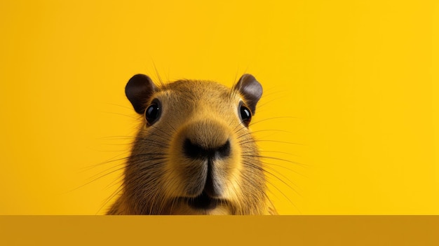 A rabbit looks over a table with its head above it.