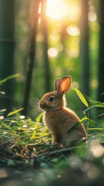 A rabbit in the natural forest