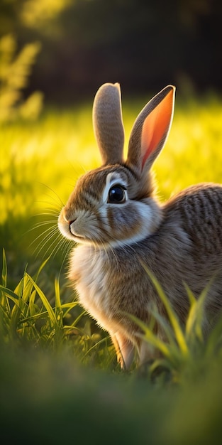 Photo rabbit in nature photo