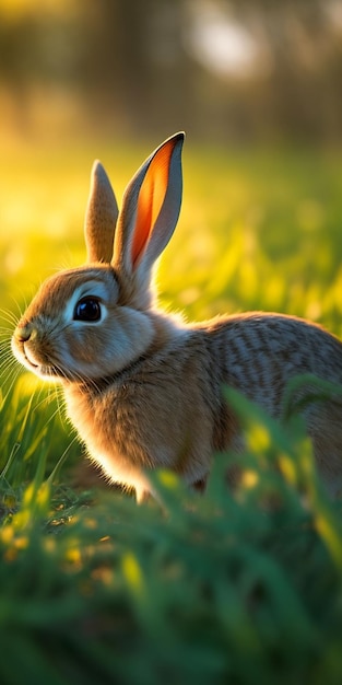 Photo rabbit in nature photo