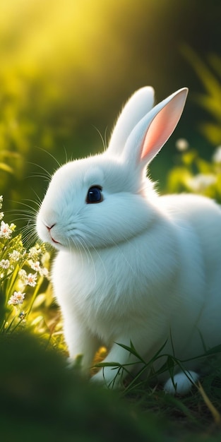 Photo rabbit in nature photo