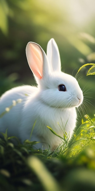 Photo rabbit in nature photo