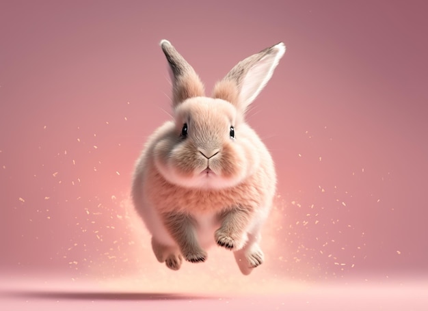 Rabbit on the pink background