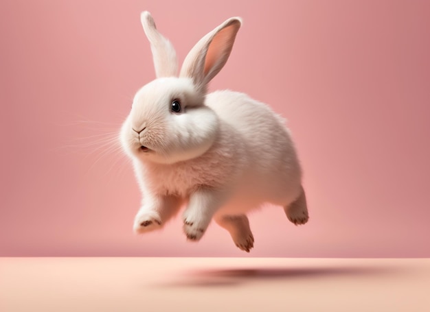 Rabbit on the pink background