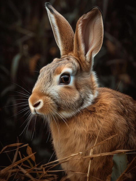 Rabbit realistically photo portrait generative ai