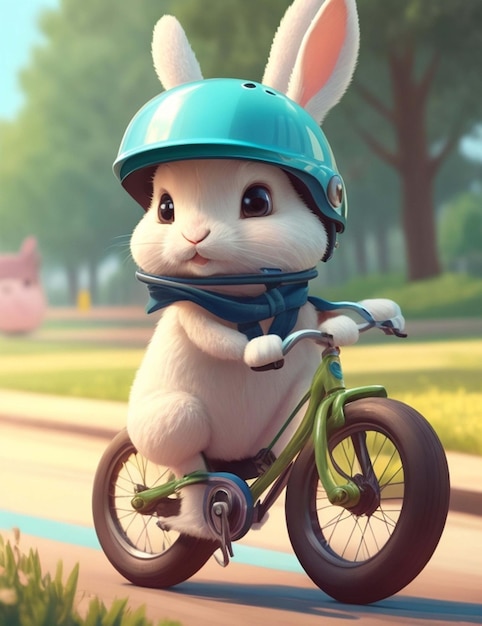 Rabbit Riding a bike