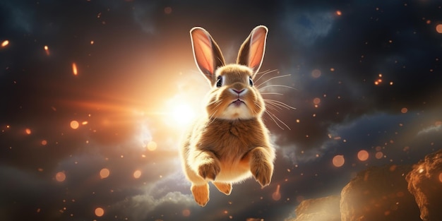 A rabbit in the sky