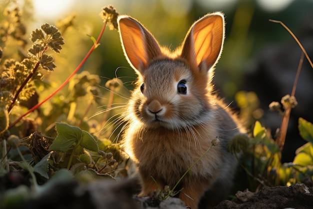 ウサギが夜明けに草の上で伸びている - ガジェット通信 GetNews