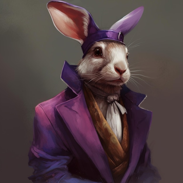 A rabbit in a suit