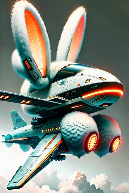 Rabbit Technology Army Air Vehicle Rabbit Soldier Flying Aircraft Science Fiction Helicopter