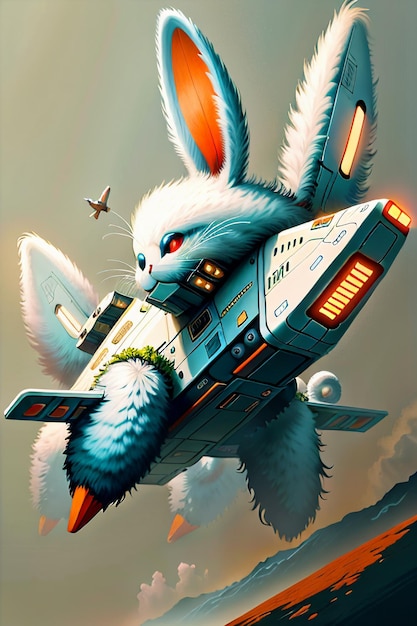 Rabbit technology army air vehicle rabbit soldier flying aircraft science fiction helicopter