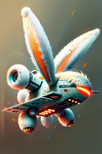 Rabbit Technology Army Air Vehicle Rabbit Soldier Flying Aircraft Science Fiction Helicopter