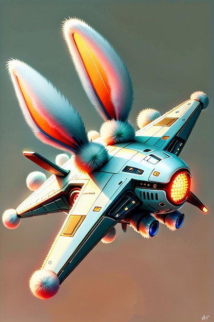 Rabbit Technology Army Air Vehicle Rabbit Soldier Flying Aircraft Science Fiction Helicopter